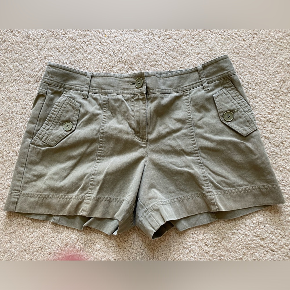 Loft shorts, light camo green color, size 10 petite.